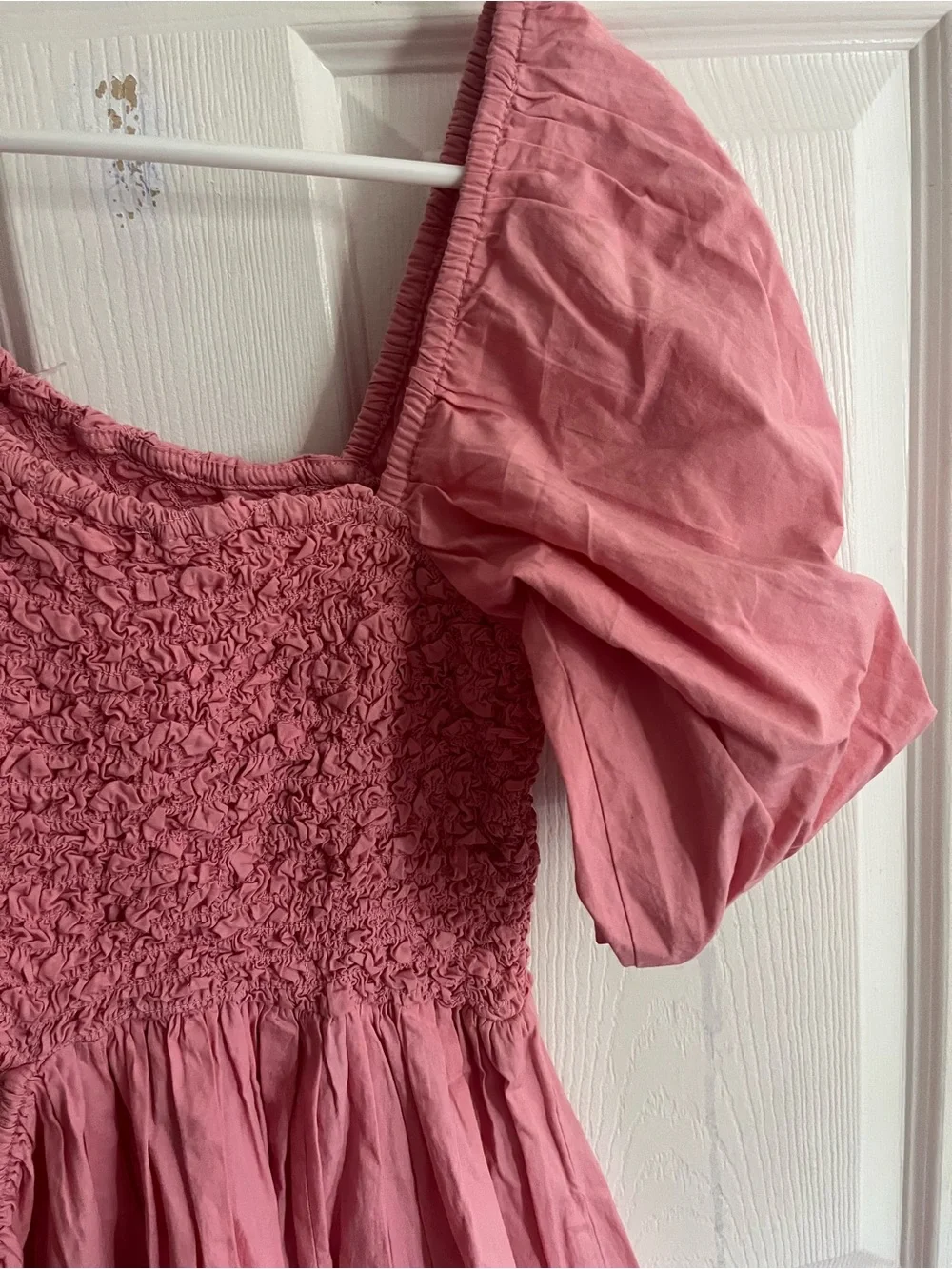 Free People Maxi Dress Pink Kalina Smocked Puff Sleeve Cutout size XS